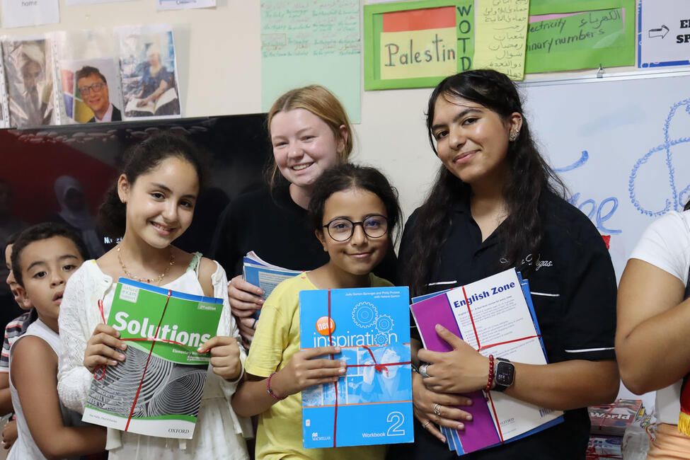 Student volunteering with organization while studying abroad