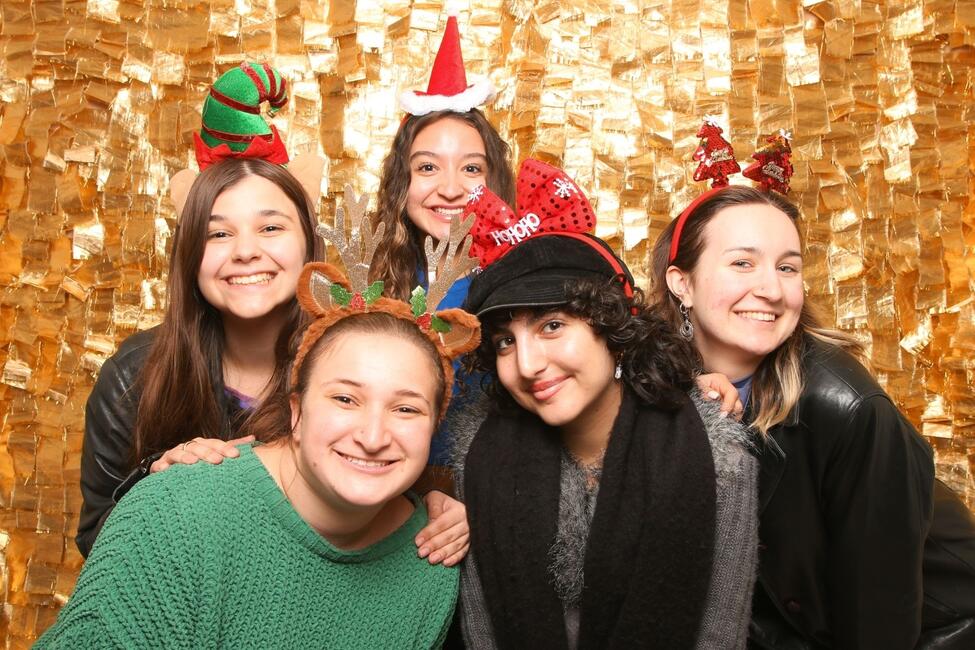 A group of CIEE participants don festive gear