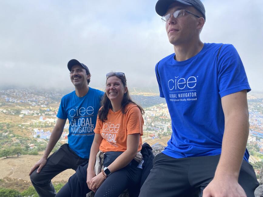 High school summer program leaders looking off into the horizon