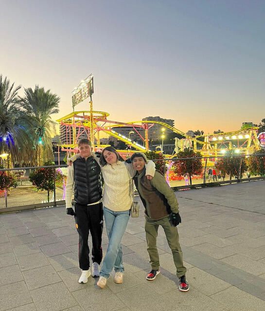 My friends and I went ice skating in Sevilla.