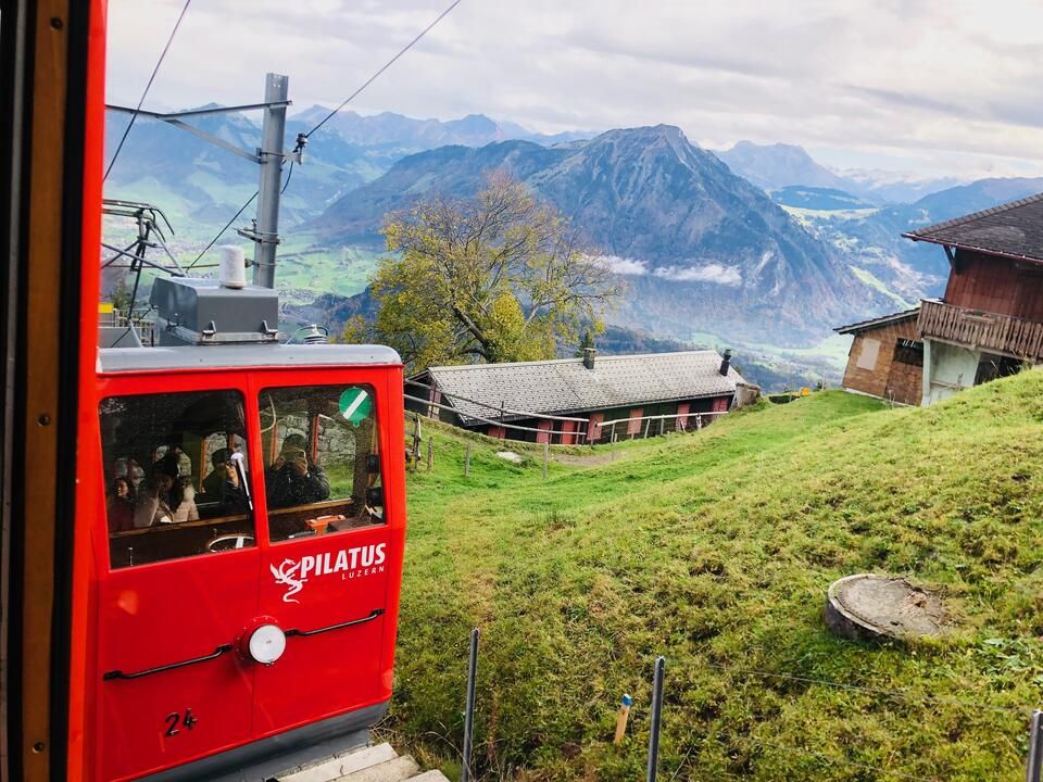 Cogwheel up Mt. Pilatus