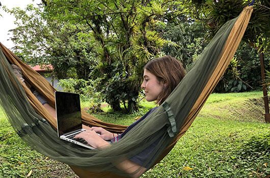 student hammock laptop scholarship research