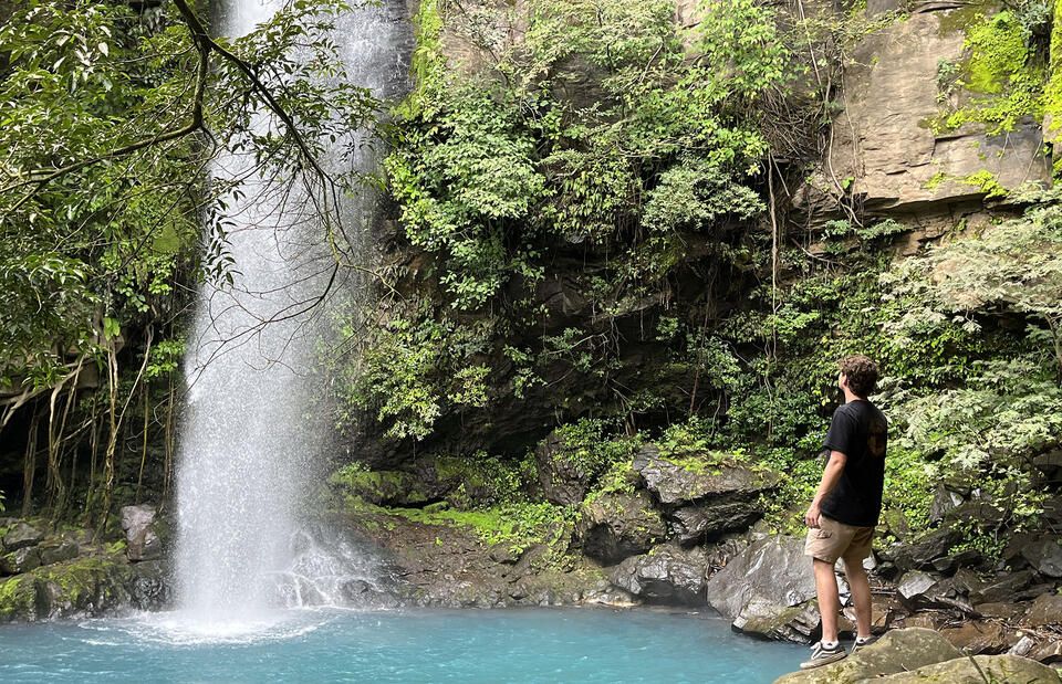 costa rica rainforest waterfall