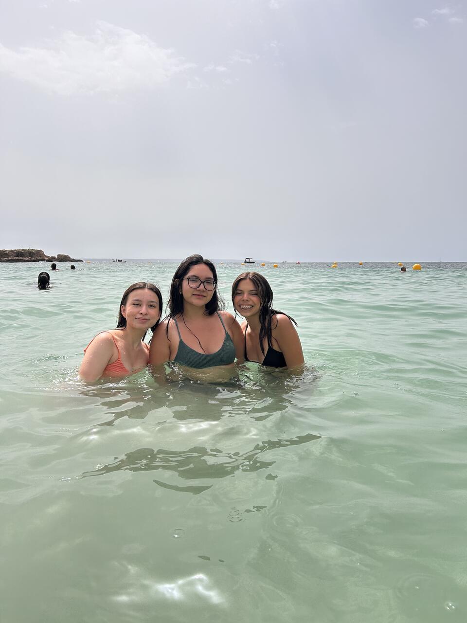students at beach