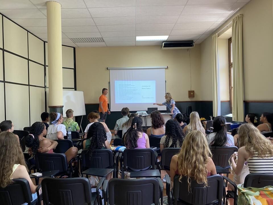 students at orientation