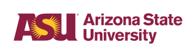 Arizona State University "ASU" logo, burgandy color