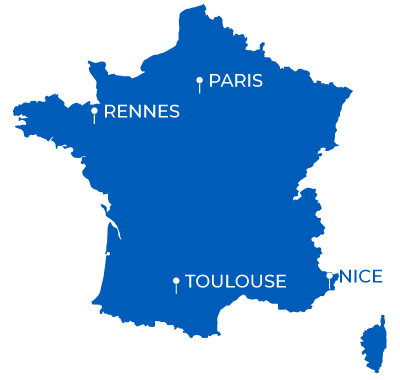 Map of France with CIEE program locations